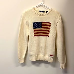 Authentic vintage Ralph Lauren American flag sweater